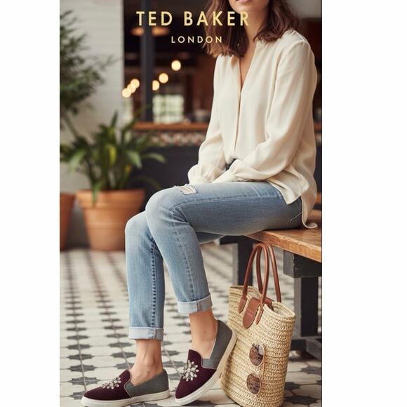 Ted Baker Shoes - Ted Baker London Kulei Jewel-Embellished Velvet & Suede Slip-On Sneakers